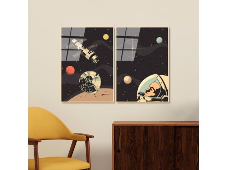 WALLXPERT Dekorativna slika od kaljenog stakla (2 komada) UV 966 45 x 65