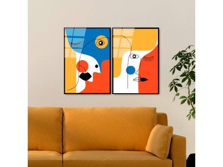 WALLXPERT Dekorativna slika od kaljenog stakla (2 komada) UV 950 45 x 65
