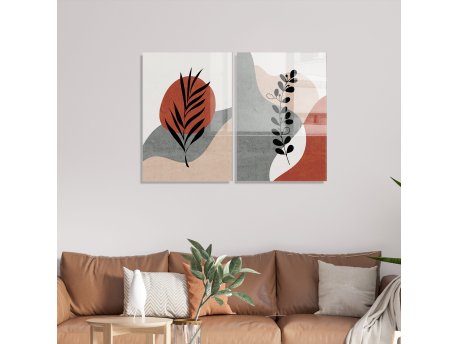 WALLXPERT Dekorativna slika od kaljenog stakla (2 komada) 1993 30 x 45