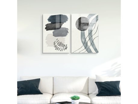 WALLXPERT Dekorativna slika od kaljenog stakla (2 komada) 1998 30 x 45