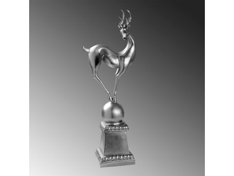 WALLXPERT Decorative Object figura srebrna boja Deer pose 3