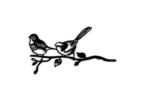 WALLXPERT Decorative Object Bird On The Branch 04 Black