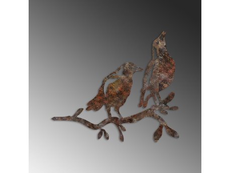WALLXPERT Decorative Object figura Bird On The Branch 09 Brown