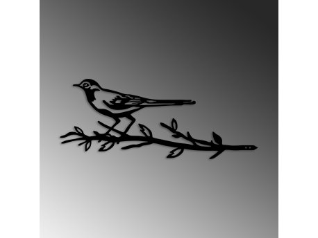 WALLXPERT Decorative Object figura Bird On The Branch 05 Black