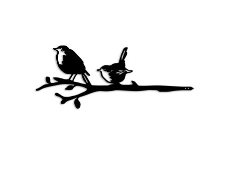 WALLXPERT Decorative Object figura Bird On The Branch 03 Black
