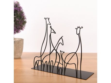 WALLXPERT Decorative Object figura Giraffa Black