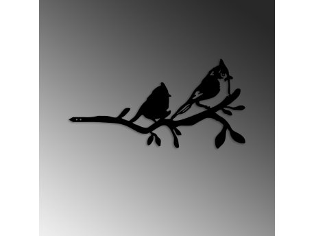 WALLXPERT Decorative Object figura Bird On The Branch 07 Black