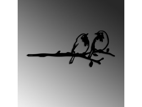 WALLXPERT Decorative Object figura Bird On The Branch 06 Black