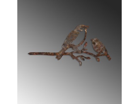 WALLXPERT Decorative Object figura Bird On The Branch 02 Brown