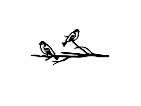 WALLXPERT Decorative Object figura Bird On The Branch 08 Black