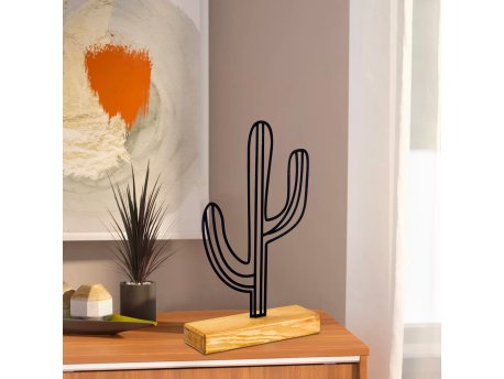 WALLXPERT Decorative Object figura Cactus Black