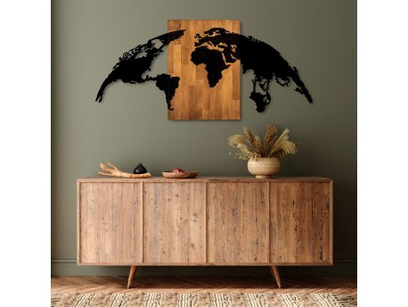 WALLXPERT Dekorativni drveni zidni pribor World Map 20
