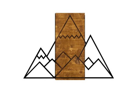 WALLXPERT Dekorativni drveni zidni pribor Mountain