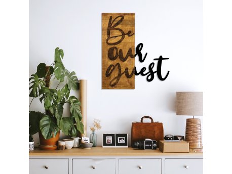WALLXPERT Dekorativni drveni zidni pribor Be Our Guest
