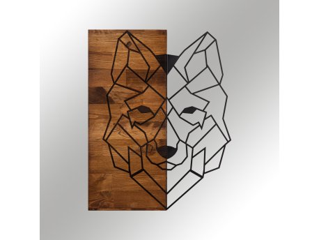 WALLXPERT Dekorativni drveni zidni pribor Wolf 1