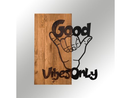 WALLXPERT Dekorativni drveni zidni pribor Good Vibes