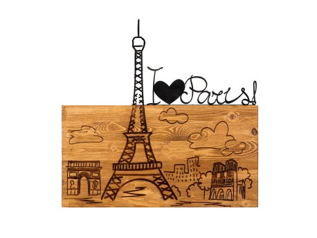 WALLXPERT Dekorativni drveni zidni pribor I Love You Paris