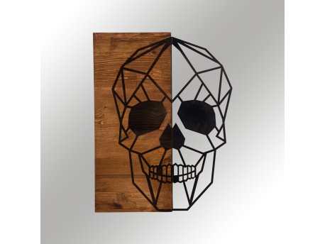 WALLXPERT Dekorativni drveni zidni pribor Skull Metal Decor