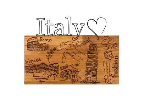 WALLXPERT Dekorativni drveni zidni pribor I Love You Italy