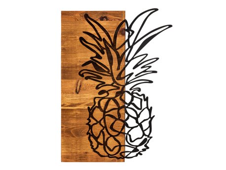 WALLXPERT Dekorativni drveni zidni pribor figura Ananas