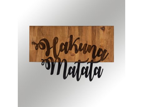 WALLXPERT Dekorativni drveni zidni pribor Hakung Matata Metal Decor
