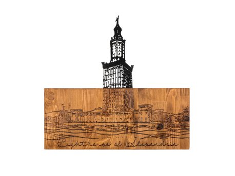 WALLXPERT Dekorativni drveni zidni pribor Alexandria Lighthouse
