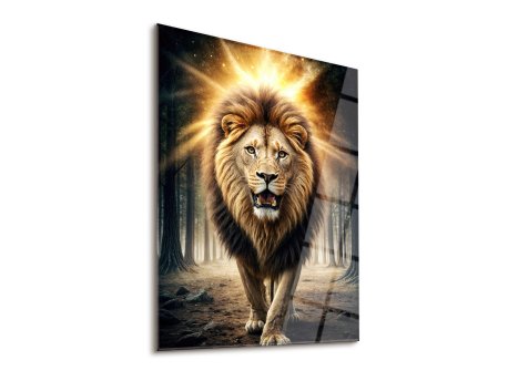 WALLXPERT Dekorativna slika od kaljenog stakla Roar 30 x 43