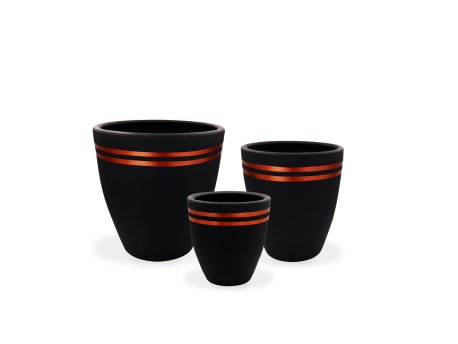 WALLXPERT Decorative Pot Pietra 3 Red Black