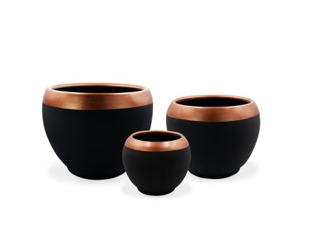 WALLXPERT Decorative Pot Sirius 3 Black Brown