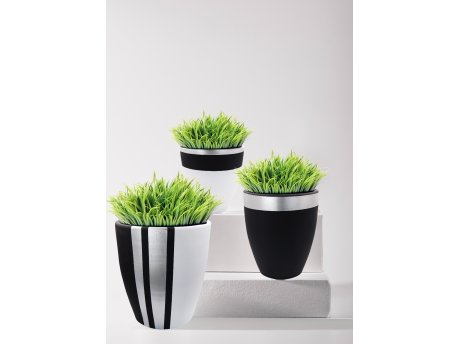 WALLXPERT Decorative Pot Pietra 3 Black Grey