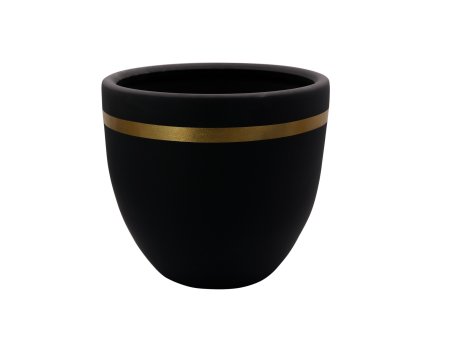 WALLXPERT Decorative Pot Ibiza 37 Black Gold