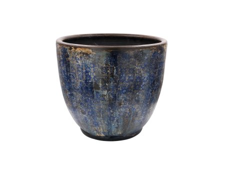 WALLXPERT Decorative Pot Ibiza 30 Navy Blue