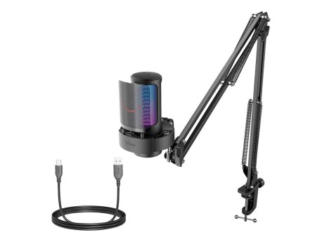 FIFINE A8T USB Gaming RGB mikrofon sa stalkom za montažu, crni