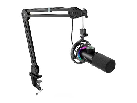 FIFINE T658 USB RGB dinamički mikrofon sa stalkom, crni