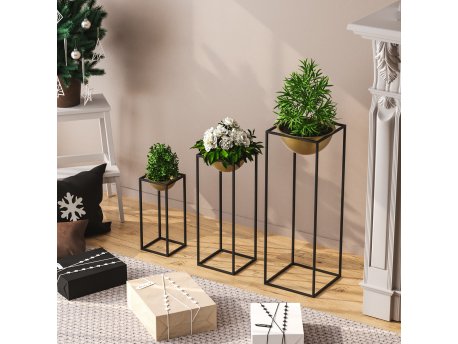 WALLXPERT Decorative Pot crno - zlatne saksije GED 019 A