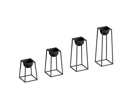 WALLXPERT Decorative Pot crne metalne saksije GED 018