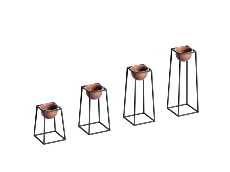 WALLXPERT Decorative Pot crno bakarne saksije GED 018 B