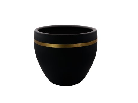 WALLXPERT Decorative Pot Ibiza 23 Black Gold
