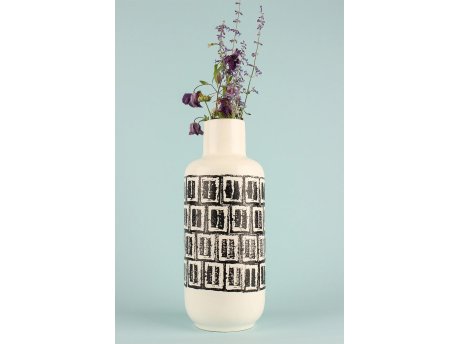 WALLXPERT Decorative Pot crno bela keramička vaza YL694