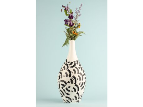 WALLXPERT Decorative Pot keramička crno bela vaza YL712