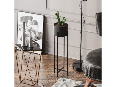 WALLXPERT Decorative Pot crna metalna saksija GED 025