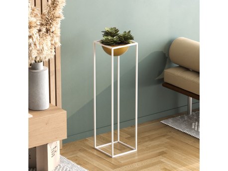 WALLXPERT Decorative Pot belo zlatna saksija GED 020 C