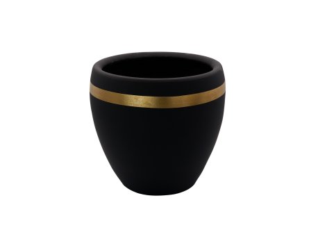 WALLXPERT Decorative Pot Ibiza 15 Black Gold