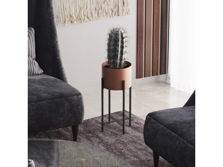 WALLXPERT Decorative Pot bakar crna saksija GED 026 B