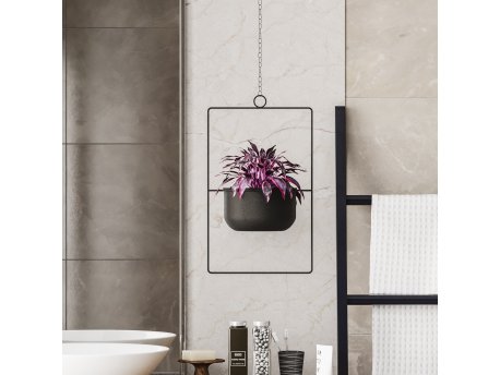 WALLXPERT Decorative Pot crna saksija Parapet Black