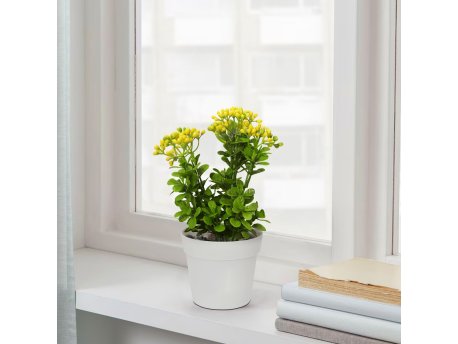 WALLXPERT Decorative Pot Bela Žuta Zelena saksija 241343