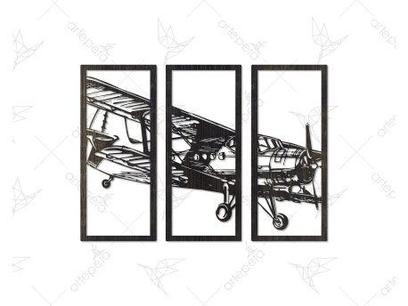 WALLXPERT Set ukrasnih metalnih dodataka (3 komada) Airplane APT315