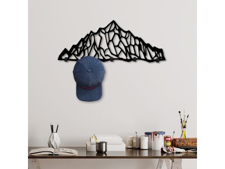 WALLXPERT Metalna zidna kuka crna boja Striped Mountains