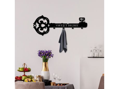 WALLXPERT Metalna zidna kuka crna boja Magic Key
