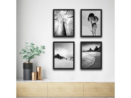 WALLXPERT Dekorativna slika u okviru (4 komada) Branches Set